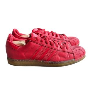Adidas Superstars‎ CLR Vivid Red Leather Sneakers